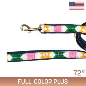 Custom 1" X 72" Sublimated Heavy Duty Pet Leash with Gold-Colored Hardware