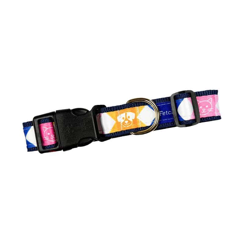 Custom 1" x 32" Sublimated Pet Collar with Gold-Colored Hardware