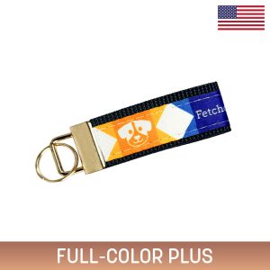 Custom 3" Sublimated Key Strap with Gold-Colored Hardware