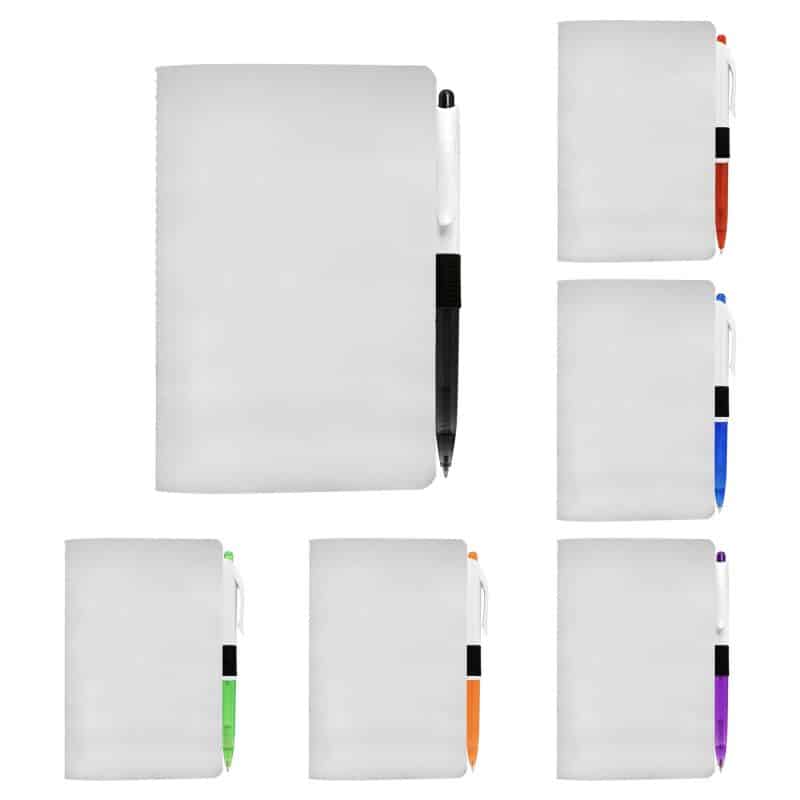 Custom 4" X 6" Sewn Paper Cover Notebook with Pen - 1