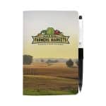 Custom 4" X 6" Sewn Paper Cover Notebook with Pen - 2