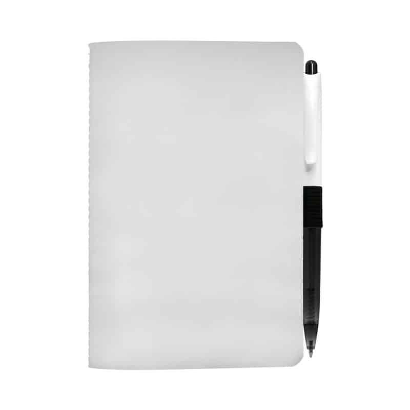 Custom 4" X 6" Sewn Paper Cover Notebook with Pen - 3