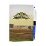 Custom 4" X 6" Sewn Paper Cover Notebook with Pen - 4