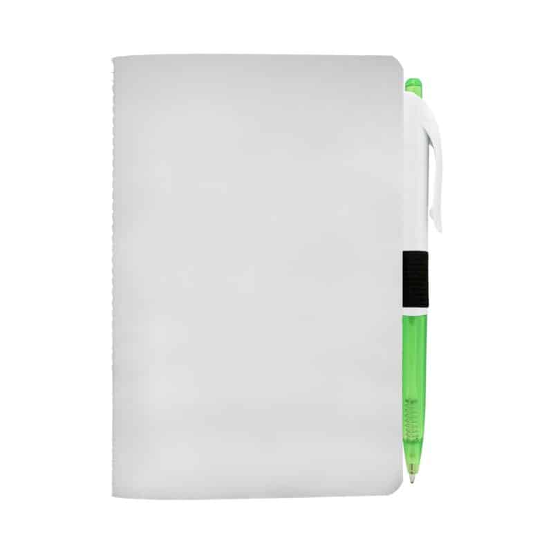 Custom 4" X 6" Sewn Paper Cover Notebook with Pen - 7