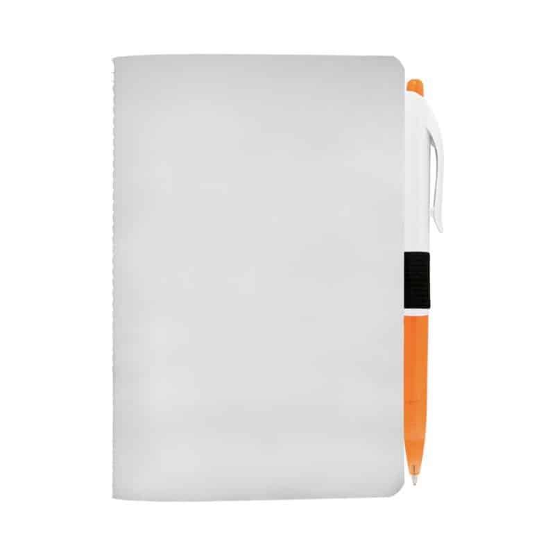 Custom 4" X 6" Sewn Paper Cover Notebook with Pen - 9