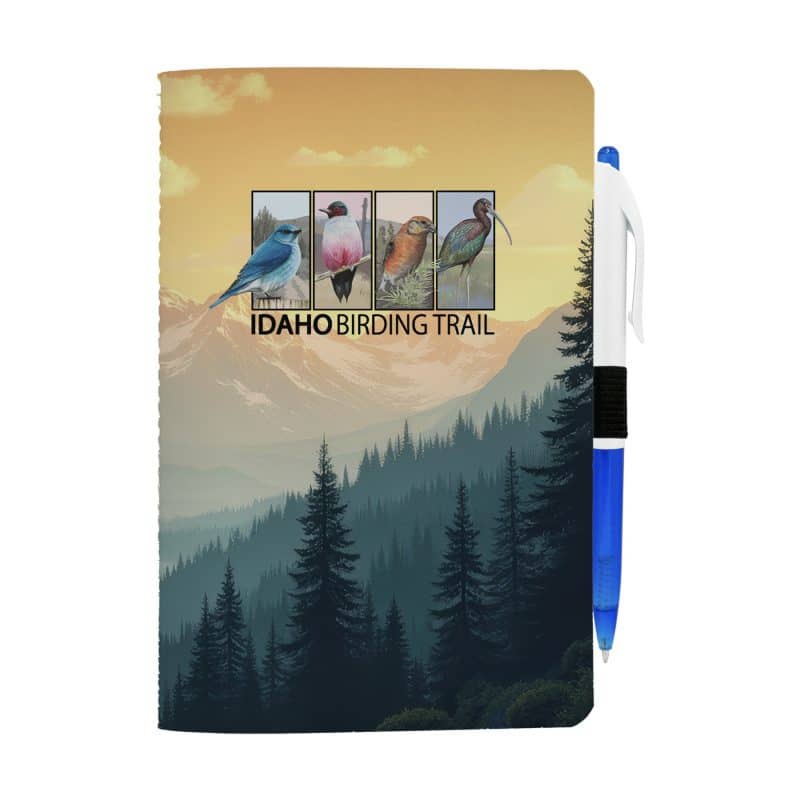 Custom 5" x 7" Sewn Paper Cover Notebook with Pen - 3