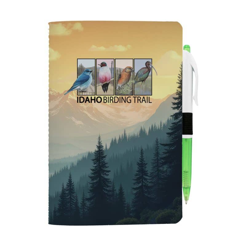 Custom 5" x 7" Sewn Paper Cover Notebook with Pen - 5