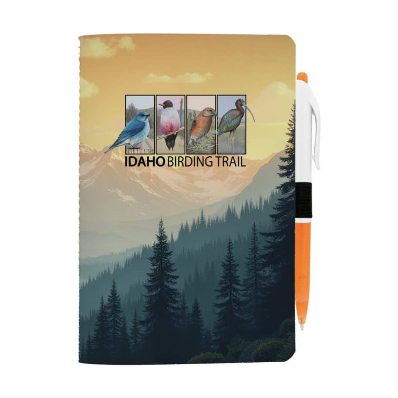 Custom 5" x 7" Sewn Paper Cover Notebook with Pen - 7
