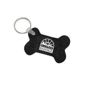 Custom Bone Shaped Recycled Tire Key Chain