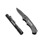 Custom Cedar Creek® RAVEN LIGHT & POCKET KNIFE COMBINATION SET - 1