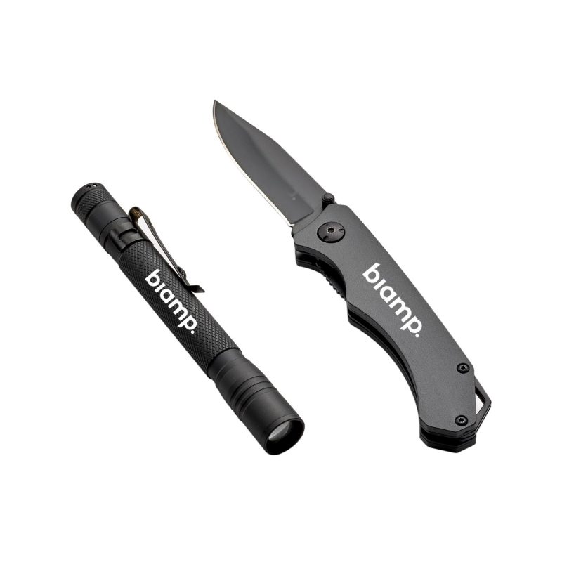 Custom Cedar Creek® RAVEN LIGHT & POCKET KNIFE COMBINATION SET - 1