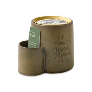 Custom Modern Sprout Ember Earth Candle + Planter - Warm Grey- Rhizome