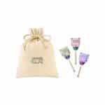 Custom Modern Sprout Flower Pop Trio Pouch - Natural