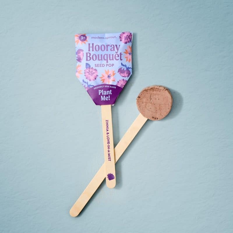 Custom Modern Sprout Flower Pop Trio Pouch - Natural - 5