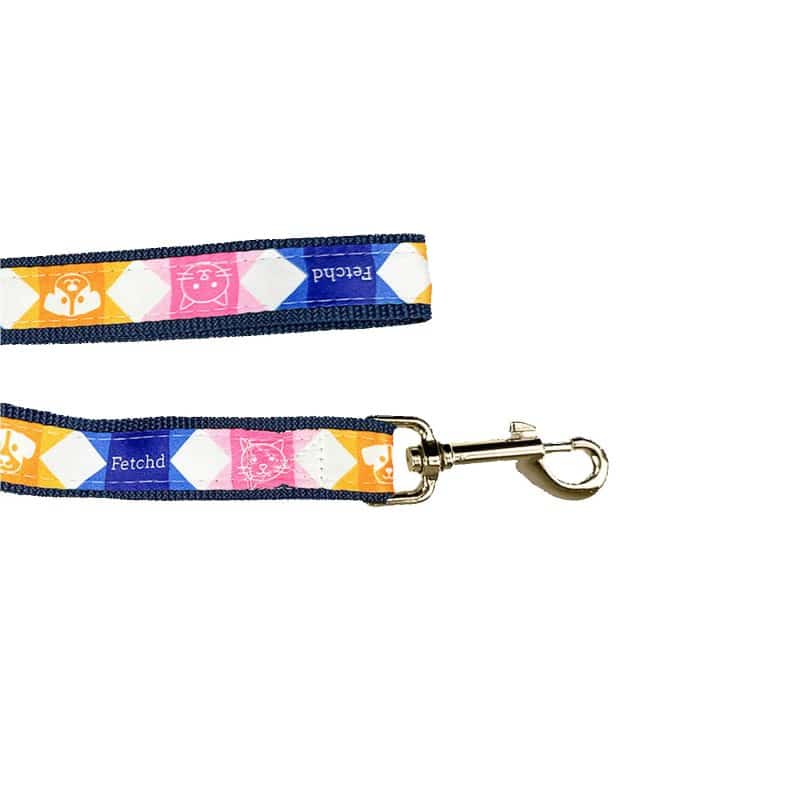 Custom Sublimated Traffic Leash with Gold-Colored Hardware