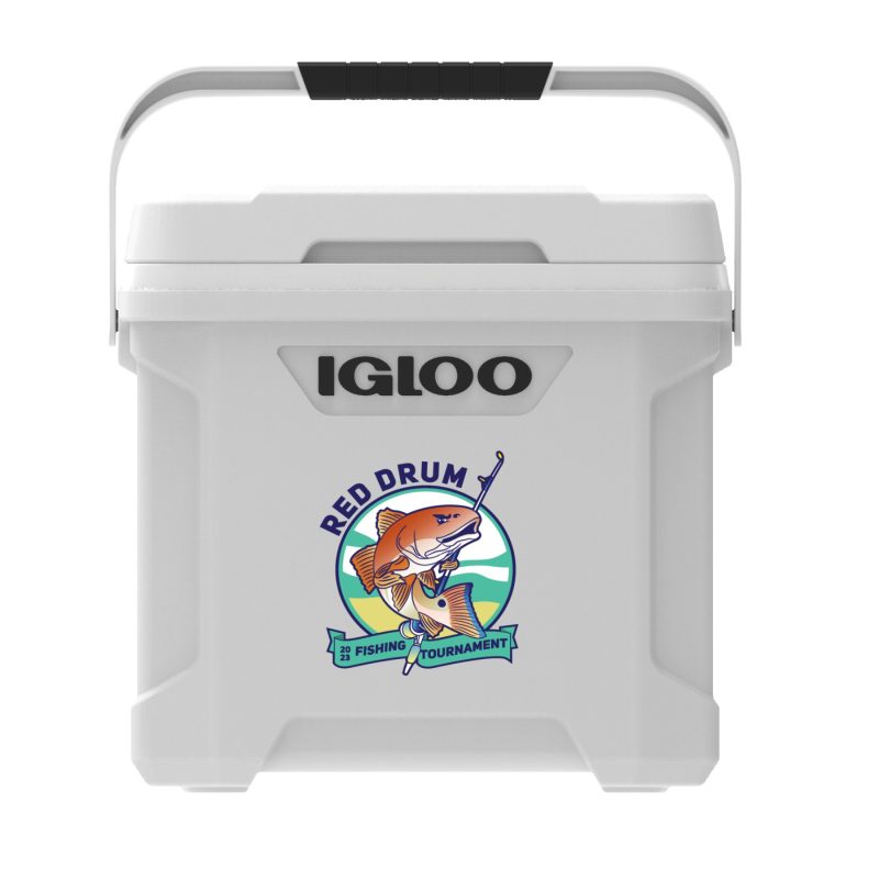Custom 30 Qt. Igloo® Latitude Marine Ultra Cooler (White/Moonscape Gray)