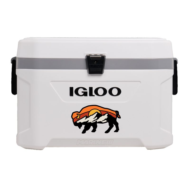 Custom 54 Qt. Igloo® Latitude Marine Ultra Cooler (White/Moonscape Gray)