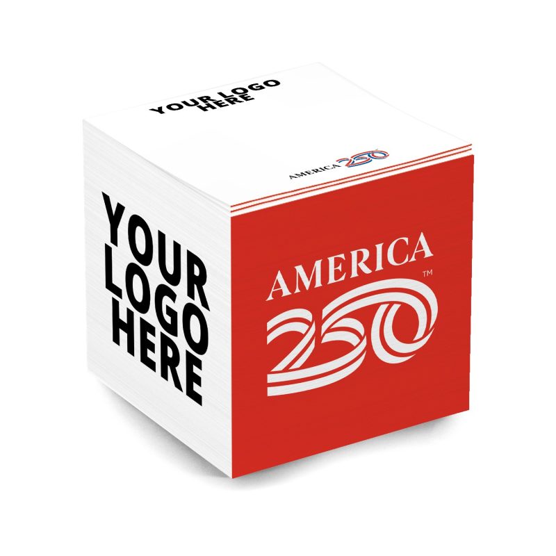 Custom America 250 TM Adhesive Cube | 3 3/8" x 3 3/8" x 3 3/8" | Full Color - 2