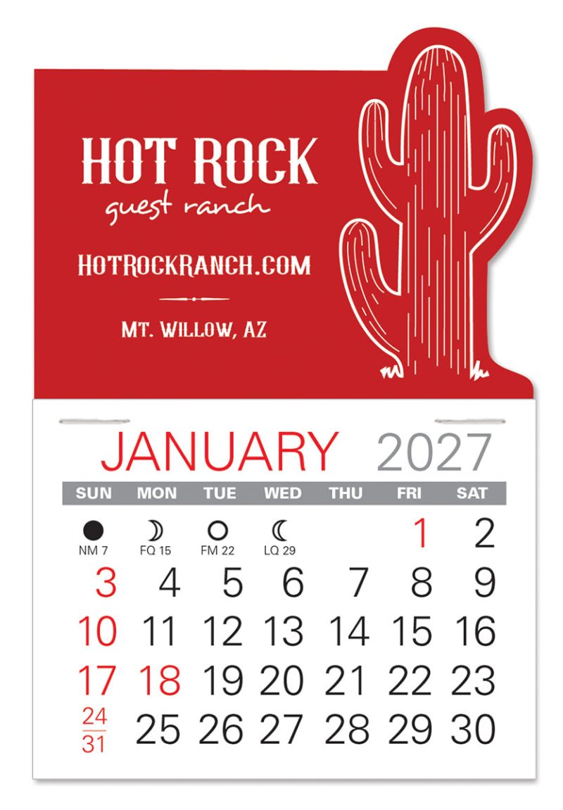Custom Cactus Shape Value Stick Adhesive Calendar - 1