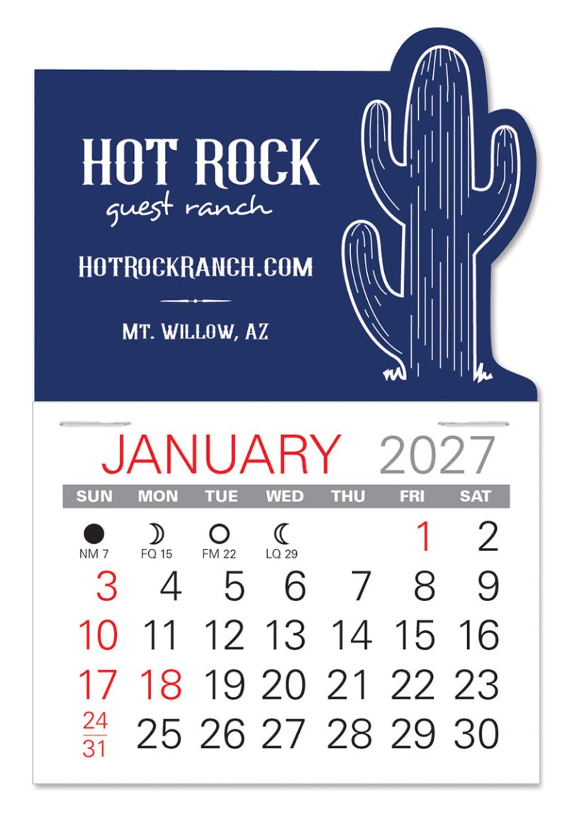 Custom Cactus Shape Value Stick Adhesive Calendar - 3