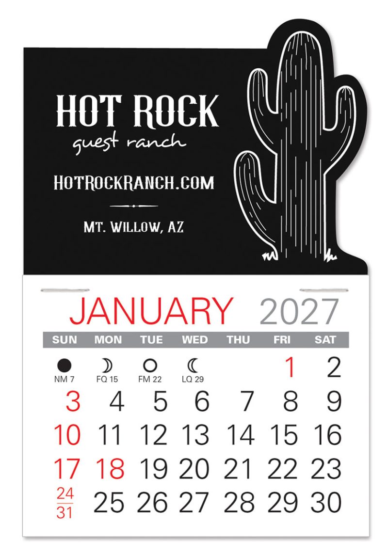 Custom Cactus Shape Value Stick Adhesive Calendar - 5