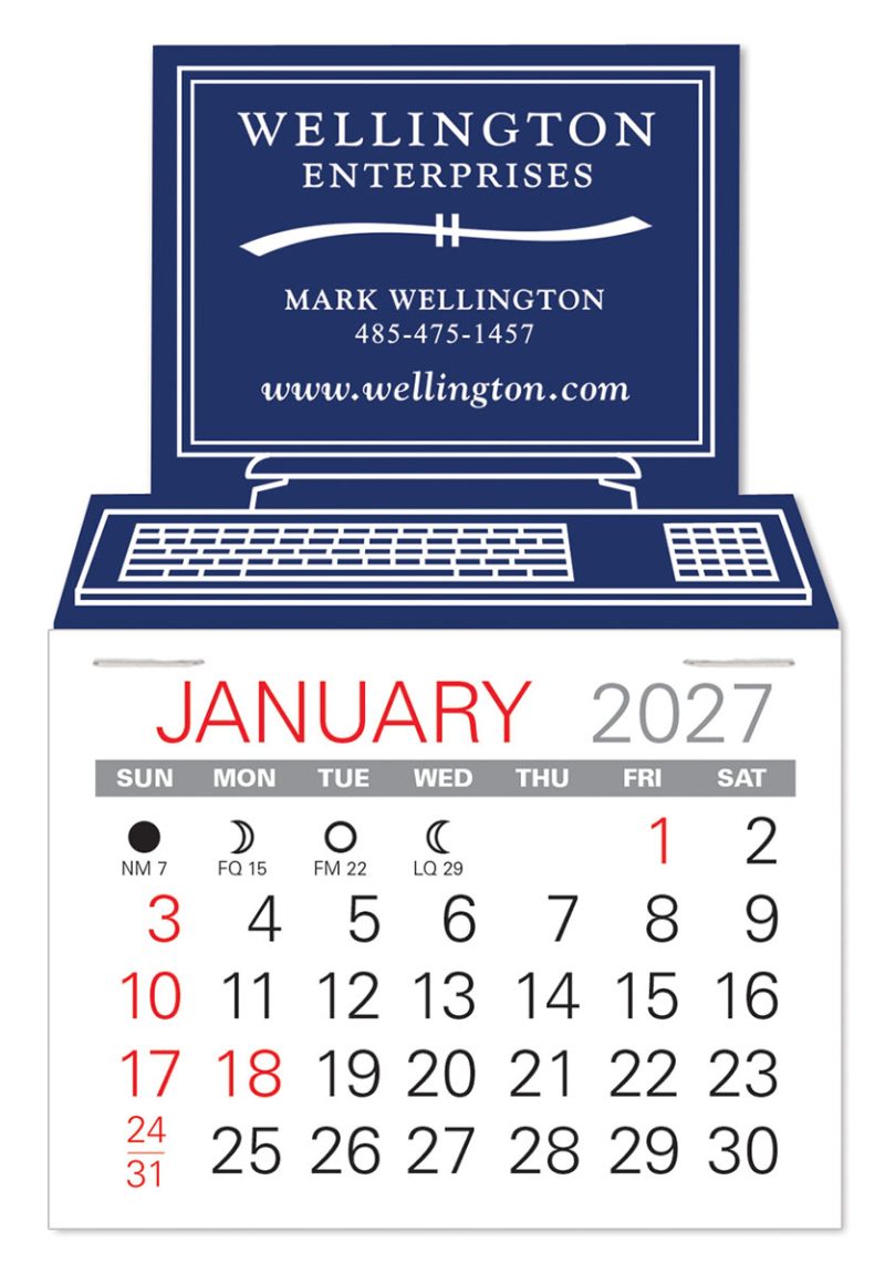 Custom Computer Shape Value Stick Adhesive Calendar - 4