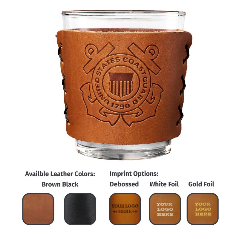 Full-Grain-Leather-Highball-Sleeve-with-13oz-Libbey-Cocktail-Glass-Single-OP-60HB-G Custom Full-Grain Leather Highball Sleeve with 13oz Libbey Cocktail Glass - Single