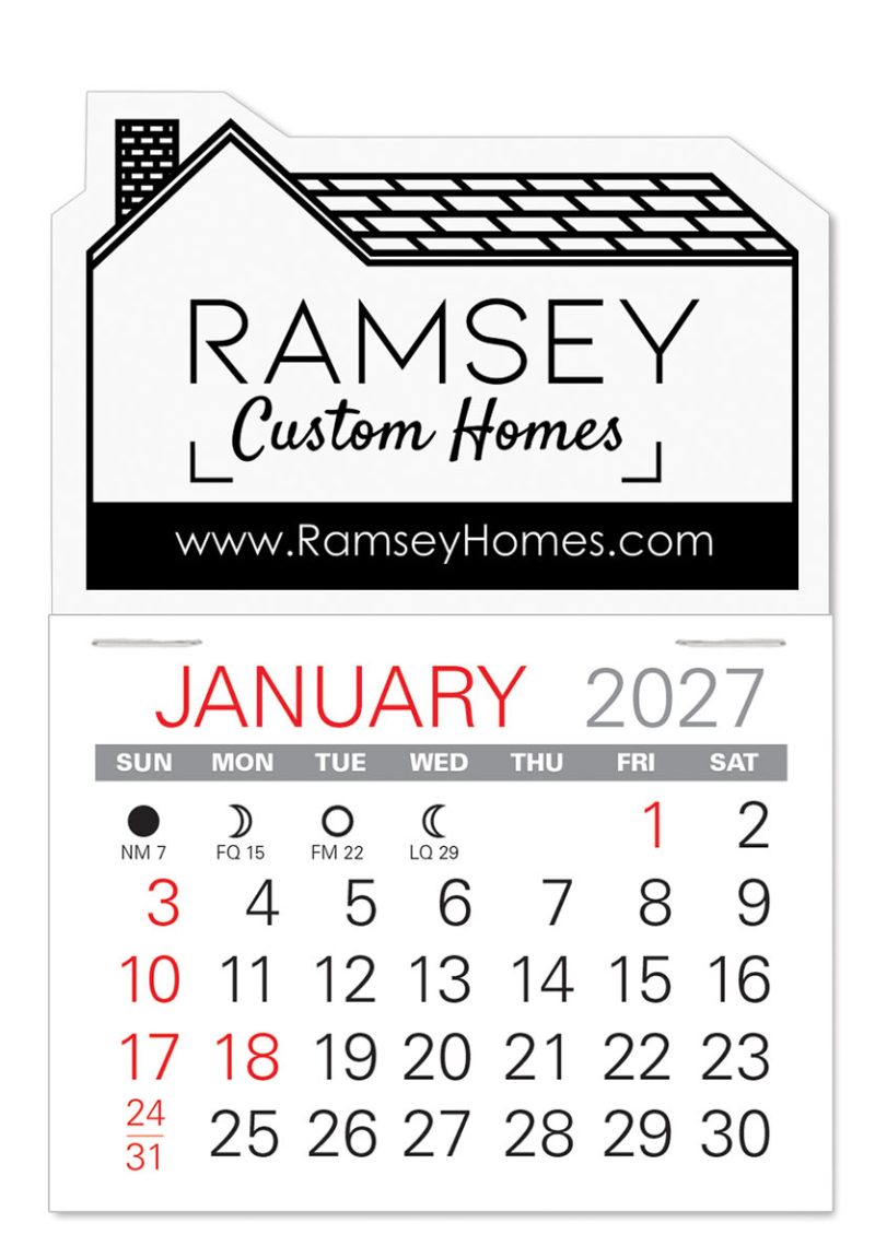 Custom House Shape Value Stick Adhesive Calendar - 4