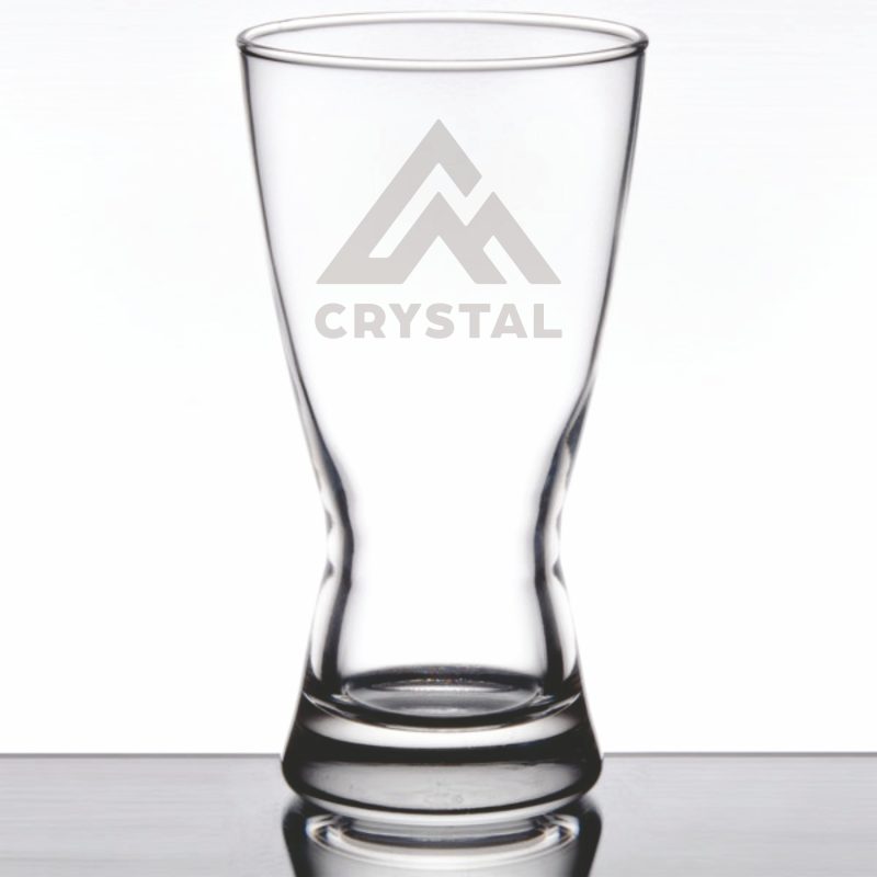 Laser-Engraved-Libbey®-1181HT-Hourglass-12-oz-Rim-Tempered-Pilsner-Glass-GLS-L1181HT Custom Laser Engraved Libbey® 1181HT Hourglass 12 oz. Rim Tempered Pilsner Glass