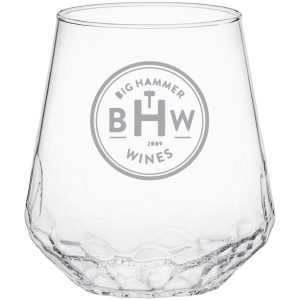 Custom Laser Engraved Libbey® 17.75 oz. Bujarda Hammered Stemless Wine Glass