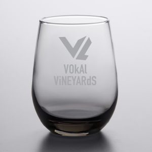 Custom Laser Engraved Libbey® 231SM 15.25 oz. Moonstone Grey Stemless White Wine Glass