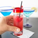 Custom Laser Engraved Libbey® 92301R Aruba 3 oz. Shooter Glass with Red Rim