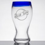 Custom Laser Engraved Libbey® 92316 Aruba 16 oz. Pilsner Glass with Cobalt Blue Rim