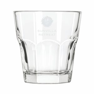 Custom Libbey Gibraltar Double Rocks Glass