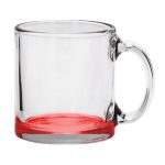 Custom Red Eye 13 oz Libbey Clear Glass Coffee Mug with Color Bottom - 7