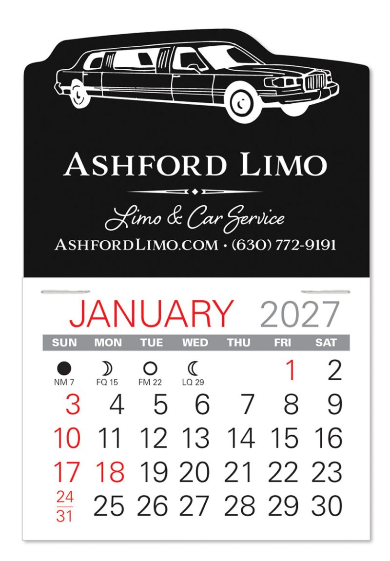 Custom Taxi Shape Value Stick Adhesive Calendar - 5