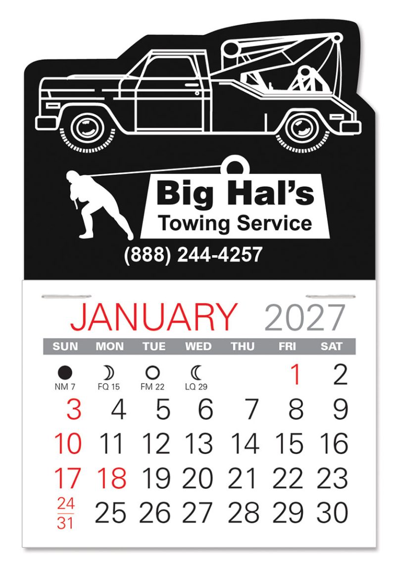 Custom Tow-Truck Shape Value Stick Adhesive Calendar - 4