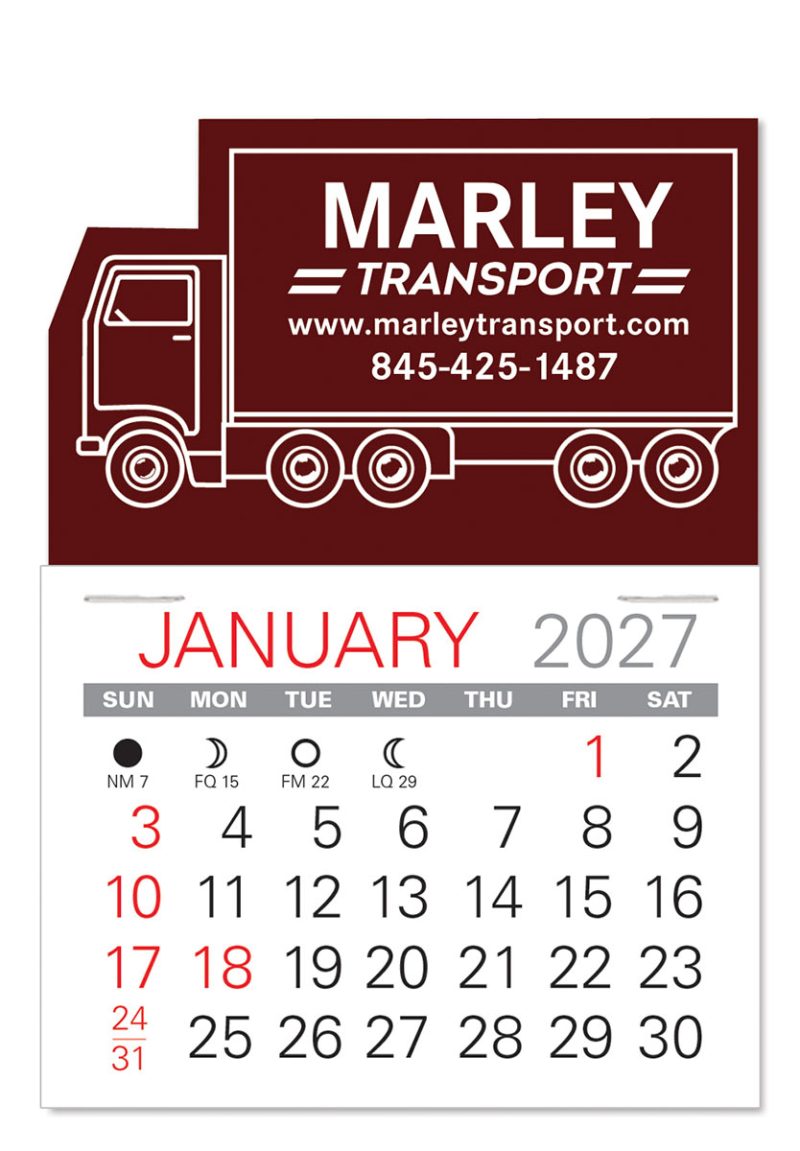 Custom Truck Shape Value Stick Adhesive Calendar - 2