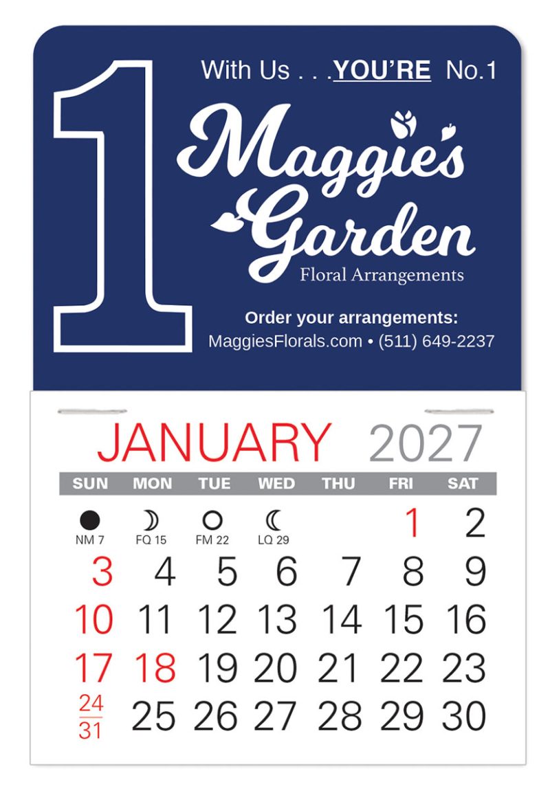 Custom Value Stick Calendar - #1 Shape - 2
