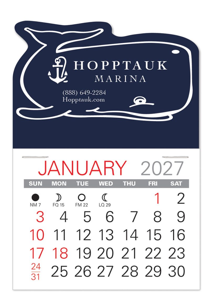 Custom Whale Shape Value Stick Adhesive Calendar - 3