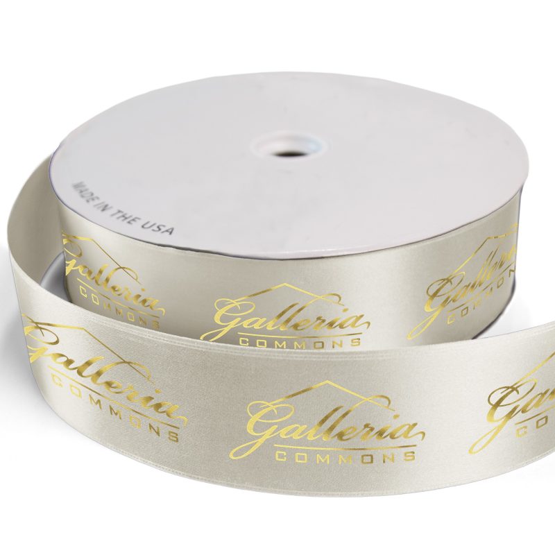 Custom 2 1/2" Badge Satin Ribbon - 100yrd Roll - Foil Print