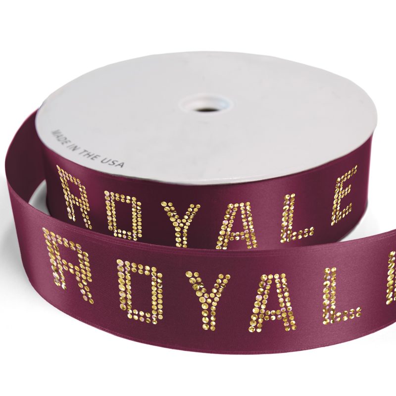 Custom 2 1/2" Badge Satin Ribbon - 100yrd Roll - Sparkle - 2