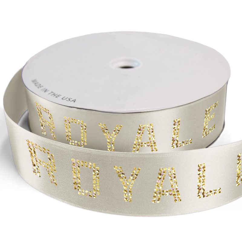 Custom 2 1/2" Badge Satin Ribbon - 100yrd Roll - Sparkle - 8