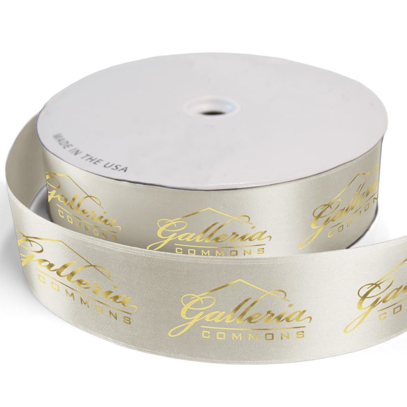 Custom 2 1/2" Badge Satin Ribbon - 25yrd Roll - Foil Print - 8