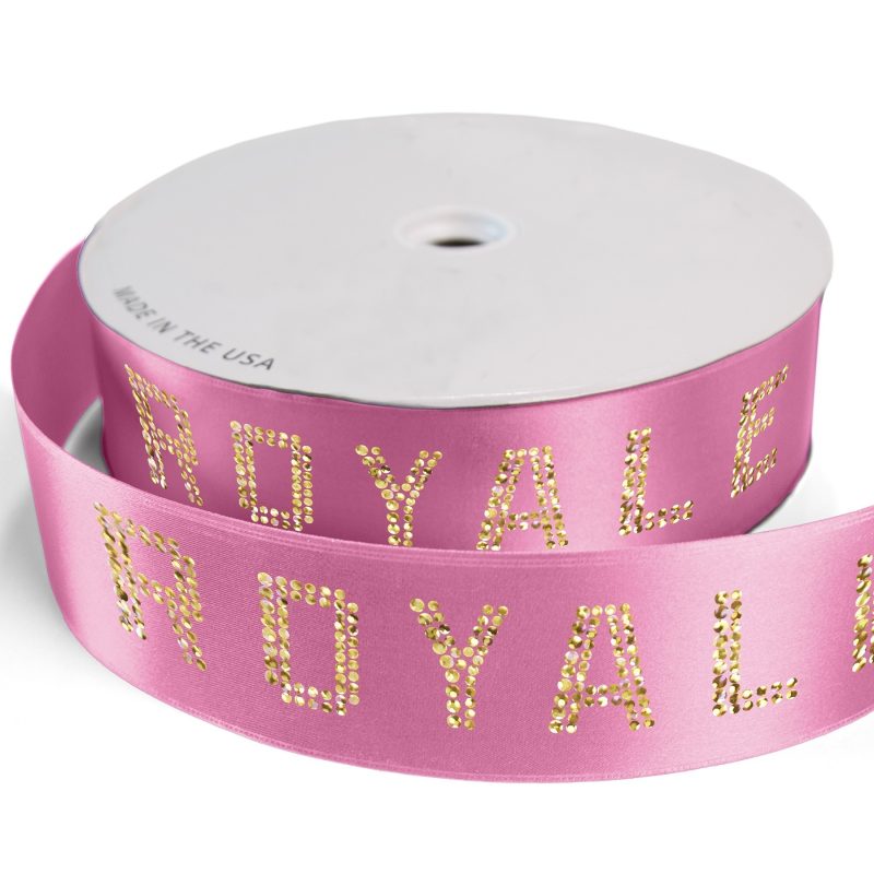 Custom 2 1/2" Badge Satin Ribbon - 25yrd Roll - Sparkle - 6