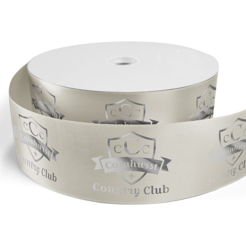 Custom 3" Badge Satin Ribbon - 100yrd Roll - Foil Print - 8
