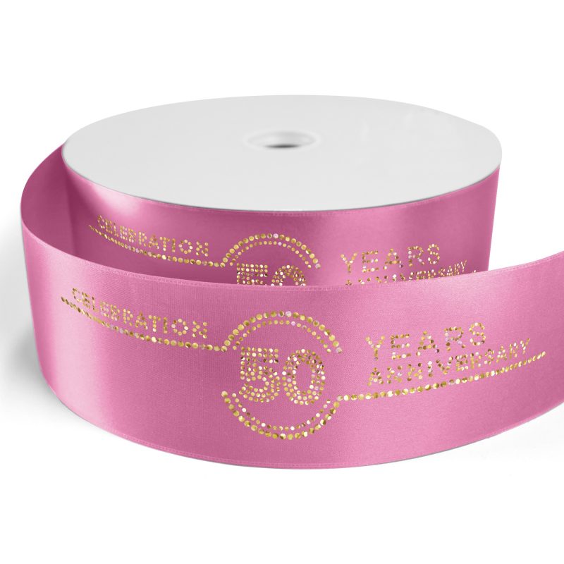 Custom 3" Badge Satin Ribbon - 100yrd Roll - Sparkle - 6