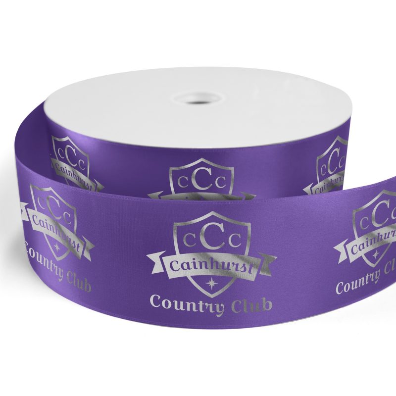 Custom 3" Badge Satin Ribbon - 50yrd Roll - Foil Print