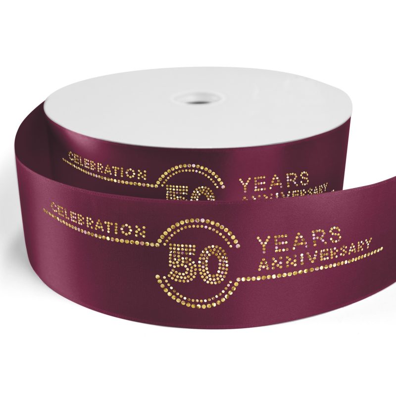 Custom 3" Badge Satin Ribbon - 50yrd Roll - Sparkle - 2