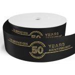 Custom 3" Badge Satin Ribbon - 50yrd Roll - Sparkle - 4